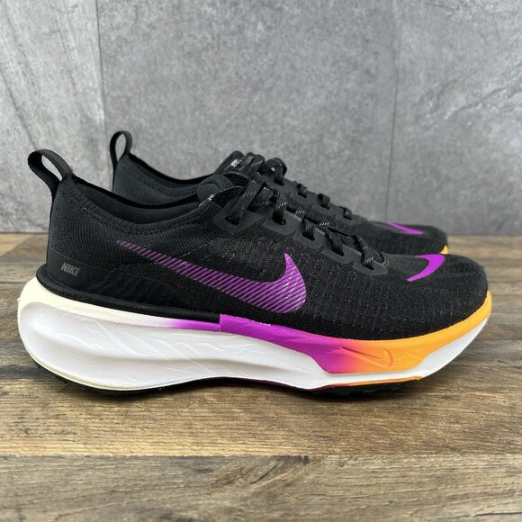 Nike ZoomX Invincible Run FK 3 Size 8 Womens Black Purple Running Shoes